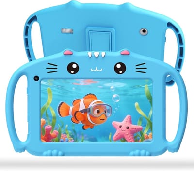Kids Tablet 7 Inch met Android, WiFi, Quad Core, 2GB RAM en 32GB ROM - Kindvriendelijke Tablet voor Educatieve Apps, YouTube en Google Play voor Kinderen van 3 tot 14 Jaar (Blauw)