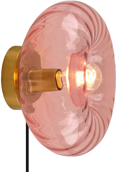 Olucia - DIANE - Wandlamp - Roze / Messing - Vorm: Rechthoek