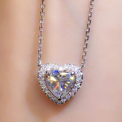 Huitan Bruiloft Trendy Liefde Ketting voor Bruid Briljante Kristal Hart Zirkonia Mode Luxe Vrouwen Sieraden Bulk gray