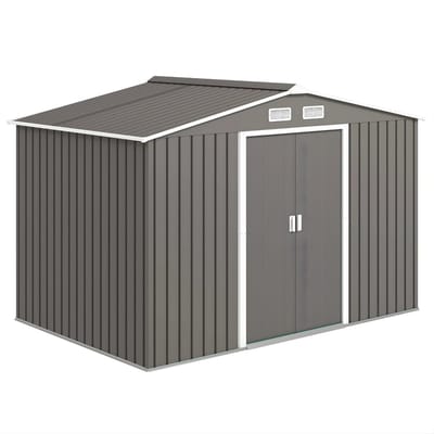 Tuinberging / Gereedschapsschuur – Tuinschuur 277 x 195 x 192 cm – Weerbestendige Tool Shed voor Tuinopslag – Grijs