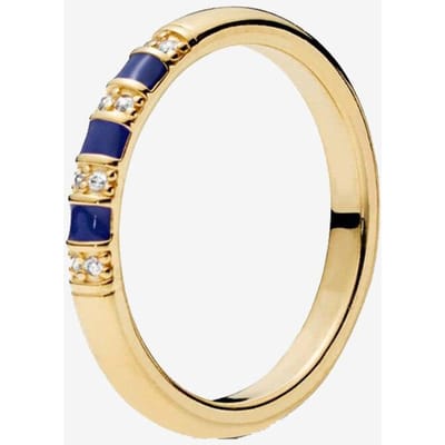 925 Sterling Zilver Pan Ring Donkerblauwe Emaille Streep Ring Voor Vrouwen Bruiloft Feest Cadeau Mode Sieraden 7