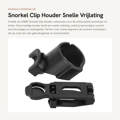 Dailygoods- Snorkelhouder Snelle Vrijlating - Universele Snorkelhouder - Duiken Luchtslang Houder - Antislip Bevestiging - Lichtgewicht Ontwerp - Duurzaam Materiaal - Snorkelclip