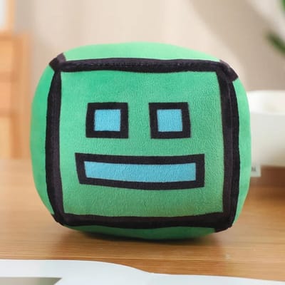 Geometry Dash Cube Knuffels Gevulde Knuffelpop Klein Kussen Vierkante Hanger Spel Schattig Kinderen Fans Collectie Verjaardagscadeau 12CM 12cm groen