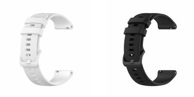 Strap-it Bundel van 2 Universele Siliconen Banden 18mm - Zwart & Wit - Bandje Siliconen Sport Loop - Sportarmband - Siliconen Band - Waterbestendig & zweetbestendig