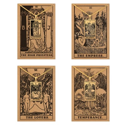 Tarot Ketting 2 | 3 | 6 | 14 bundel - Relaties & Verbinding - Goudkleurig Stainless Steel - Inclusief Rider-Waite Kaartjes - 60cm - Pax Amare