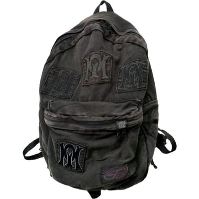 Y2k Borduurwerk Rugzakken Dames Gewassen Vintage Gothic Schooltassen HEREN Design Mochila Casual Schoolrugzak voor Studenten zwart
