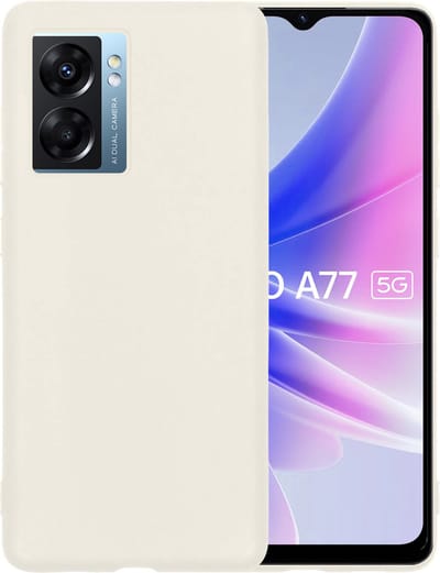 Hoesje - Geschikt voor OPPO A77 - Sterk & Shockproof - Siliconen Case - Hoes Cover - Telefoonhoes - Wit