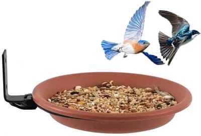 Voederhuisje voor aan de boom, voederbak voor vogels, kunststof bak voor vogelzaad, waterbak voor vogelbaden in de tuin, vogels