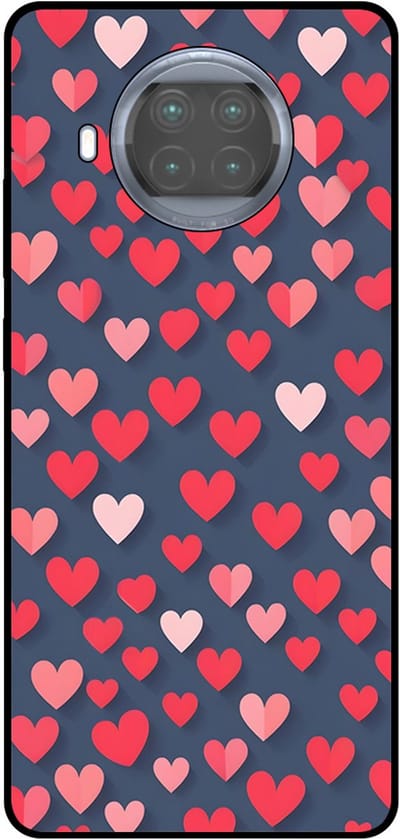 Smartphonica Telefoonhoesje Geschikt voor Xiaomi Mi 10T Lite met Roze en Rode Hartjes Opdruk - TPU Backcover Case With Rosé and Red Heart Design geschikt voor Xiaomi Mi 10T Lite