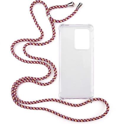 Shop4 - Samsung Galaxy S20 Ultra Hoesje - Zachte Back Case met Koord Multi Rood