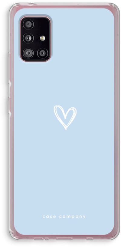 Case Company® - Hoesje geschikt voor Samsung Galaxy A51 5G hoesje - Klein Hart Blauw - Soft Cover Telefoonhoesje - Bescherming aan alle Kanten en Schermrand