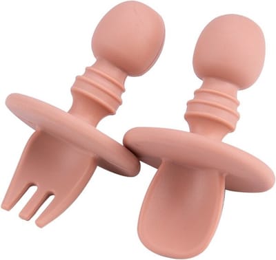 Milla Siliconen Baby Bestek - Gekleurd Servies voor Kids - voor Kinderen en Peuter - Schattig - Vork en Lepel - Roze