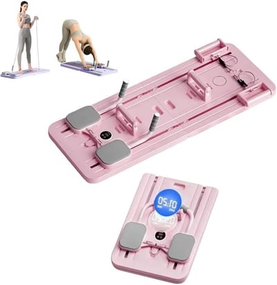 Fitness Bord - Buikspier Trainer - Full Body Workout - Automatische Rebound - 106 cm - Roze