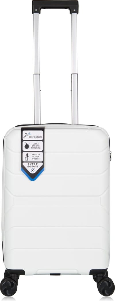 Traveller S-Series Reiskoffer 20' - 39L - Handbagage - 55x34x22 cm - Lichtgewicht Harde Koffer - Wit - Met Ingebouwd TSA Slot - Ideaal voor Vliegtuig en Weekendtrips