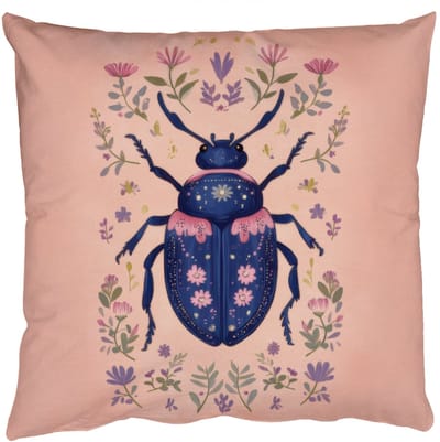 Sierkussens - Kussentjes Woonkamer - 50x50 cm - Kever - Donkerblauw - Bloemen - Sierlijk