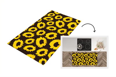 Keukenloper - Loper keuken - Patronen - Zonnebloemen - Geel - 120x60 cm - Keukenloper vinyl