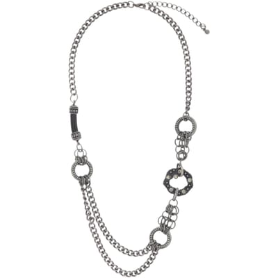 Behave – Ketting vintage zilverkleur – 67 cm met hanger en gourmette schakel