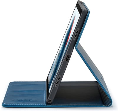 CaseMania Bookcase hoesje geschikt voor Samsung Galaxy Tab Active4 Pro - Effen Donkerblauw - Kunstleer