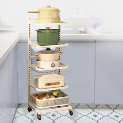 Magnetronrek Keuken - Opbergunit Standaard - Keuken Organiseren - Verstelbare Niveaus - 40 cm Breed - Wit
