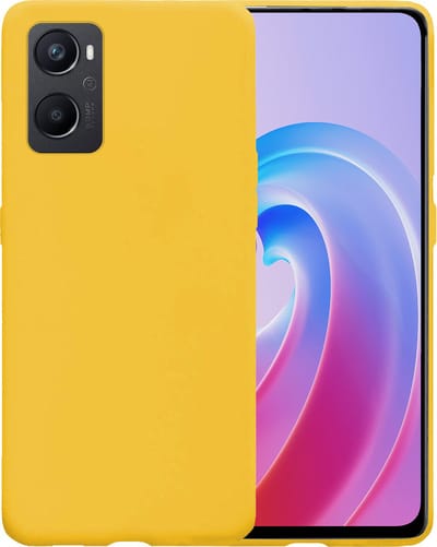 Hoesje - Geschikt voor OPPO A76 - Sterk & Shockproof - Siliconen Case - Hoes Cover - Telefoonhoes - Geel
