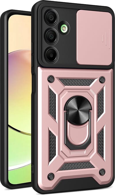 MobyDefend Hoesje - Geschikt voor Samsung Galaxy A16 - Pantsercase Met Draaibare Ring - Rosé