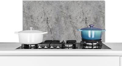 Spatscherm keuken 90x45 cm - Kookplaat achterwand Beton - Muur - Industrieel - Patronen - Muurbeschermer - Spatwand fornuis - Hoogwaardig aluminium