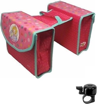 Dubbele Fietstas - Bagagedragertas Kinder - Fietsen Mee Nemen - Inclusief Fietsbel - One Size - Roze