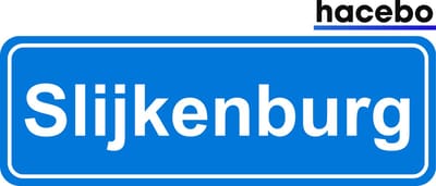 Hacebo - Plaatsnaam Sticker - 29x10 CM - Slijkenburg sticker - Verkeersborden sticker - grappige cadeaus - Slijkenburg