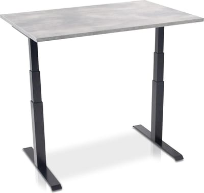 Zit-sta bureau elektrisch verstelbaar - MRC PRO-L 2.0 NEN-EN 527 |  120 x 80 cm |  frame zwart - blad betonlook - met kabelmanagement | memory functie met 4 standen | 150kg draagvermogen
