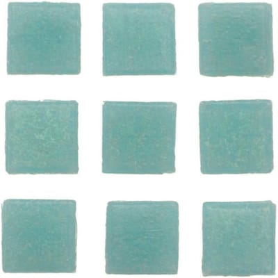 Glorex mozaiek steentjes/tegeltjes - vierkant - 140x stuks - turquoise - 1 x 1 cm