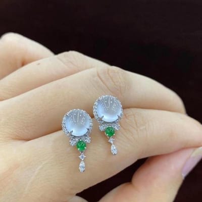Creatief Ontwerp Natuurlijk wit IJszaad chalcedoon oorstekers voor dames Verfijnde mode oorbellen Bedel feest Sieraden cadeau beige