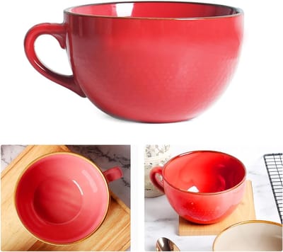 Grote keramische koffiemok van 700ml, ideaal voor soep, ontbijtgranen, porridge en salades