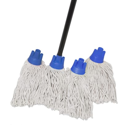 MAUS Spaanse mop met steel - 4 dweilen blauw - EU product