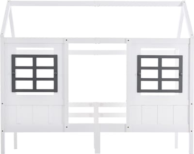 Huisbed Bed voor kinderen Veilig kinderbed eenpersoonsbed bed inclusief uitvalhekje Vlak bed Bed zonder matras 200x90 cm