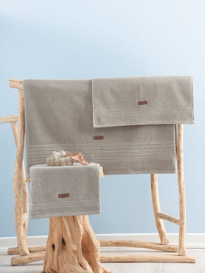 Asir - Handdoek Set - 3 Stuks - Beige - 75 x 150 cm