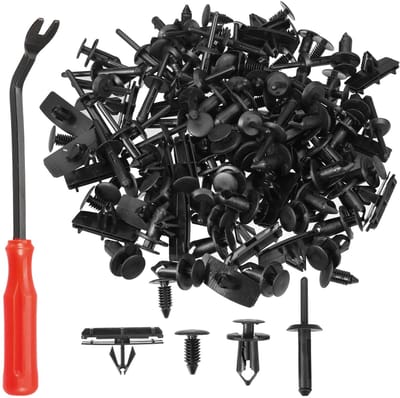 Dailygoody - Fastener Clip Kit - Bumper Deurpaneel Clips - 121 Stuks - Zwart - Voor oudere auto's - Vervangingsset - Handig voor klusjes