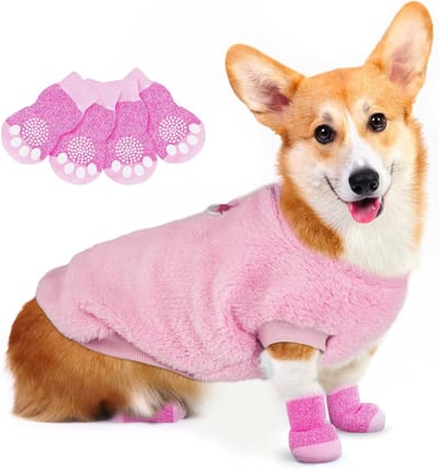 Warme Pluche Hondentrui voor Katten en Honden, Fleece Dierenjas voor Puppy’s, Ideaal voor Kleine en Middelgrote Honden in Roze - Maat XL