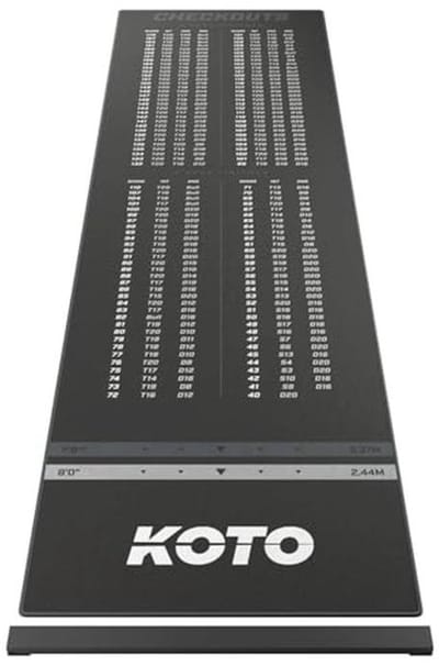 Dartmat met Checkout en Antislip Onderzijde 285 x 80 cm