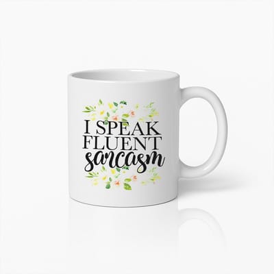 Grappige Koffiemok – “Ik Spreek Vloeiend Sarcasme” – Humoristische Quote Beker voor Thuis & Kantoor – Cadeau voor Vrienden en Collega’s