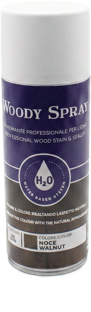 Houtbeits Spray voor Buitenhout 400 ml - Professionele Beits & Grondverf - Watergedragen Polyurethaan Houtprimer - Houtbescherming - Sneldrogend - UV-Bestendig - Walnoot - Walnut [17405]