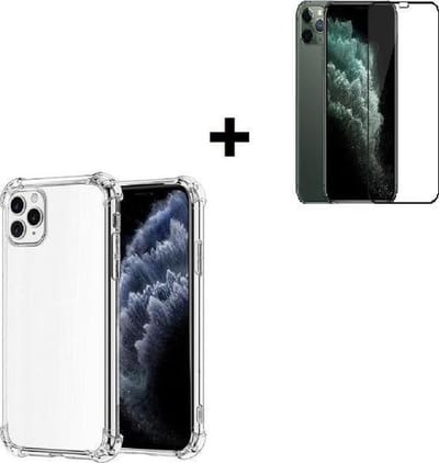iPhone 12 / 12 Pro Hoesje - Transparant - iPhone 12 / 12 Pro Screenprotector - iPhone 12 / 12 Pro Hoesje Shock Proof + Full Tempered Glass