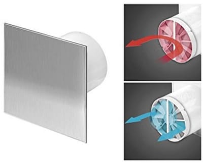Badventilator Ø 100 mm met terugslagklep voor badkamer en keuken