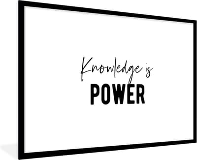 Fotolijst incl. Poster - Quotes - Kennis - Leren - Studenten - Studeren - 120x80 cm - Posterlijst
