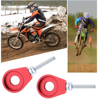 Dailygoods- Kettingspanners Aluminiumlegering - M6 Draad - Binnendiameter 15 mm - Totale Lengte 75 mm - 2x Kettingspanner - Geschikt voor 110cc/125cc Pit Dirt Bike
