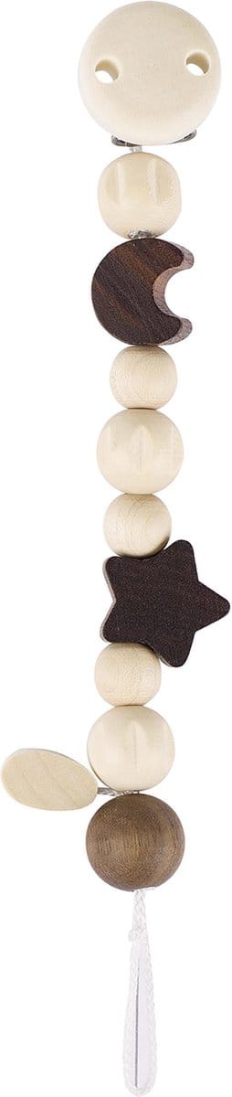 Heimess | Houten speenkoord Maan & Ster - Naturel