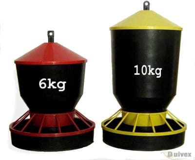 Voederautomaat Kunststof - Voederdispenser Gevogelte - Voederen Kippen - Met Draaggreep - 6 kg - Transparant