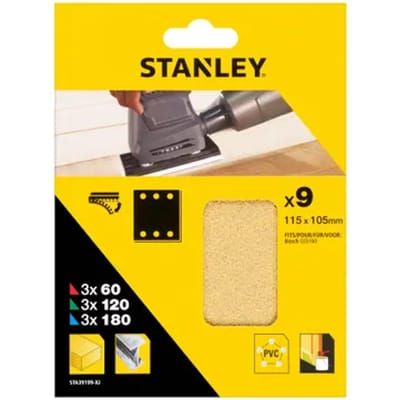 Stanley Schuurvel - K60/80/120 - 115x105mm - 9 Stuks