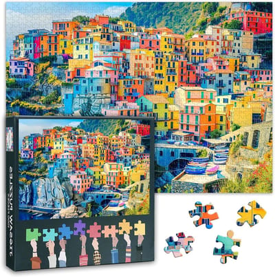 Legpuzzel 1000 stukjes - Jigsaw Puzzel Volwassenen - Ontspanning en Decoratie - Levendige Kleuren - 70cm x 50cm - Italiaans Dorp