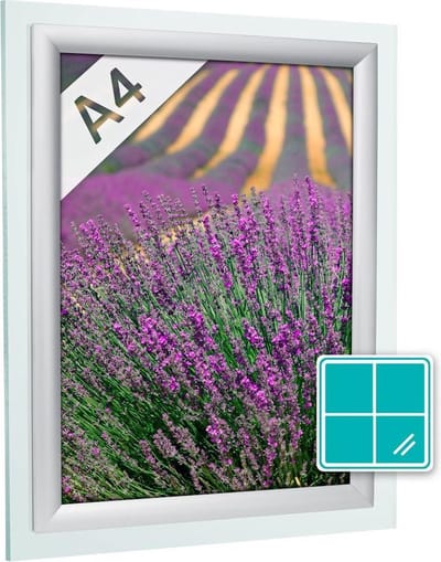 4Pack Kliklijsten 25 mm window verstek profiel A4 aluminium zilver – wissellijst - posterlijst