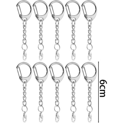100/10pcs Porte-clés Fermoir mousqueton Fermoirs en forme de C Crochet connecteur Pour la fabrication de bijoux DIY Accessoires de porte-clés 20pcs white